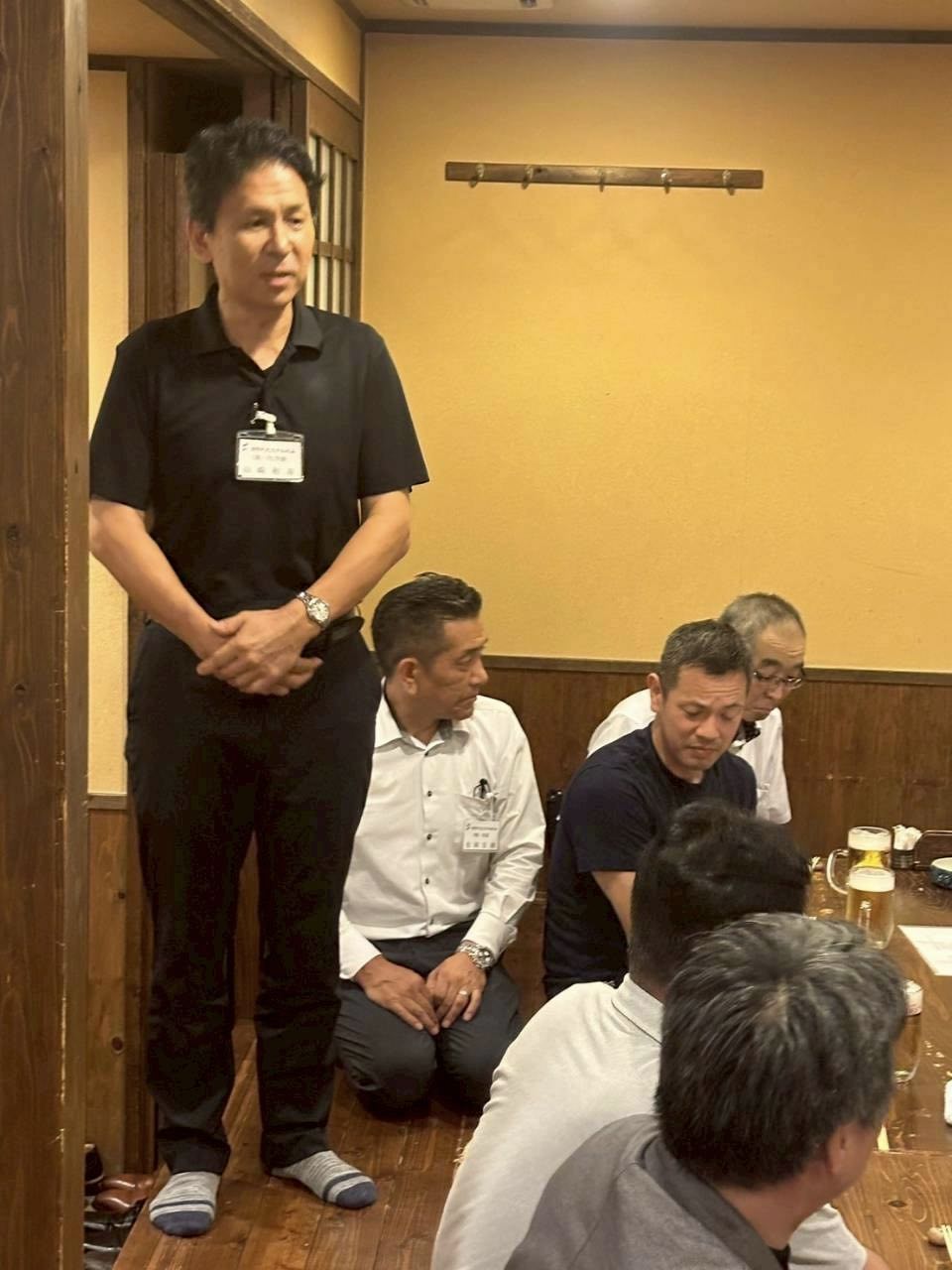 広島弘毅会長　山崎和寿先輩（1期・P L学園）